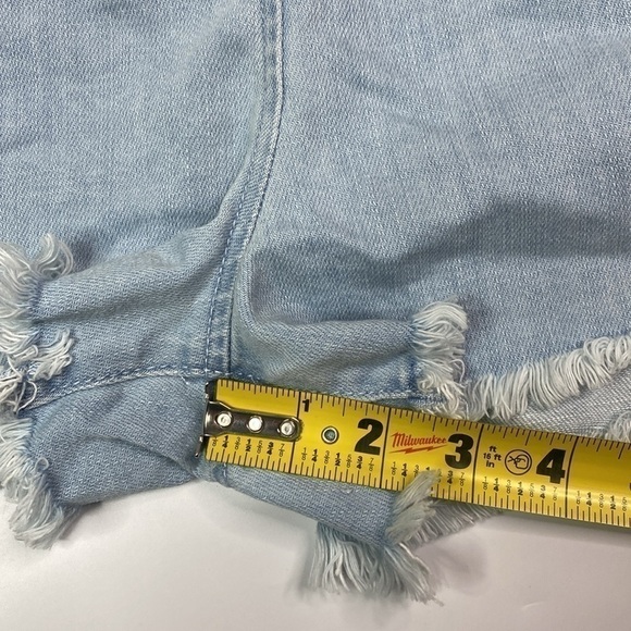 Aerie Chambray Raw Hem Drawstring Stretch Waist Shorts Medium NWT - Picture 7 of 8